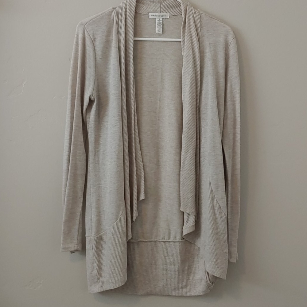 OATMEAL LONG SLEEVE CARDIGAN SIZE L